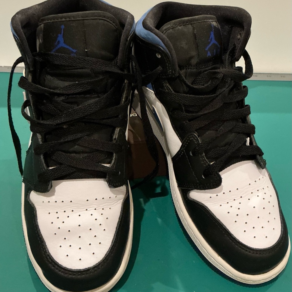 Nike Air Jordan 1 Mid Racer Blue Sneakers Size 6Y